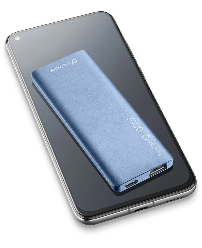 Cellularline FreePower Slim 3000 - Universale Caricabatterie portatile ultrasottile Blu
