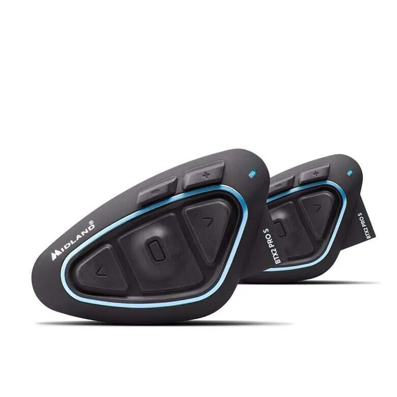 Midland BTX2 Pro S coppia di interfono da moto 1200 m Nero, Blu