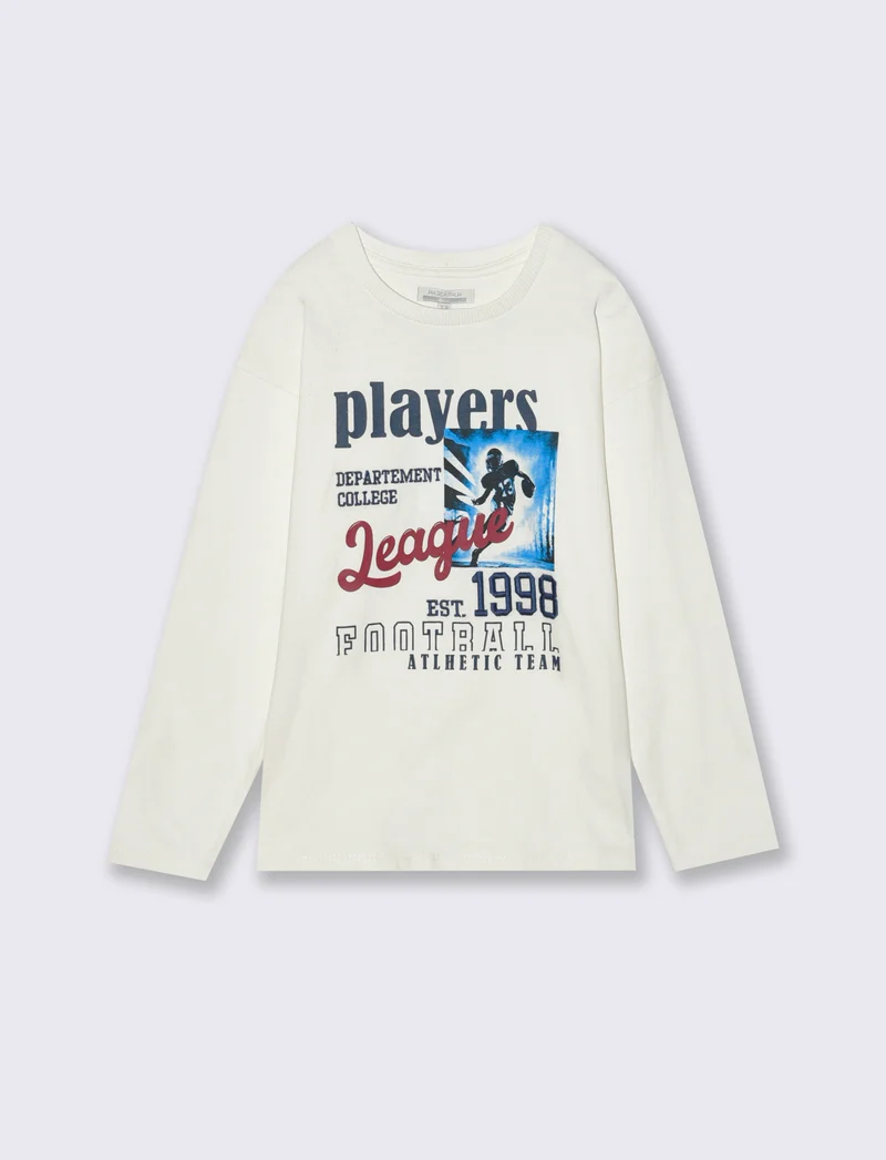 T-shirt con stampa - Bianco latte