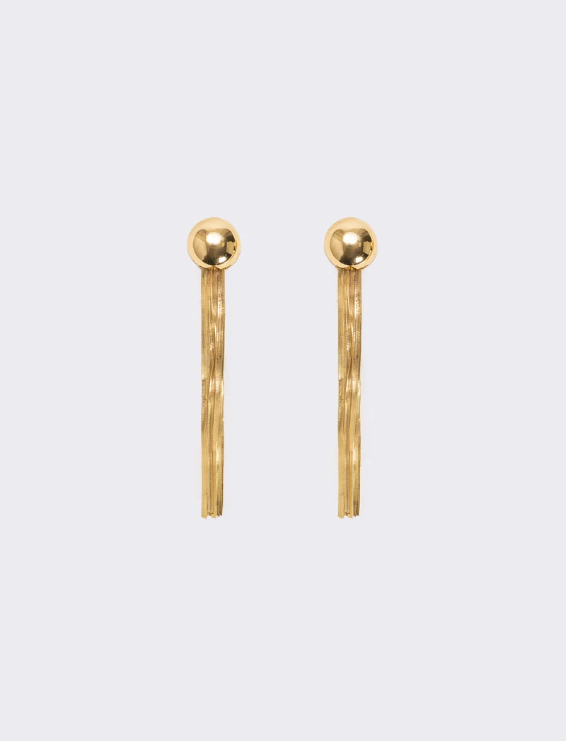 Orecchini con catenine schiacciate - Oro