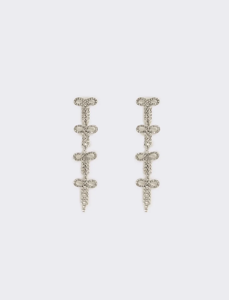 Orecchini fiocchi in strass - Argento