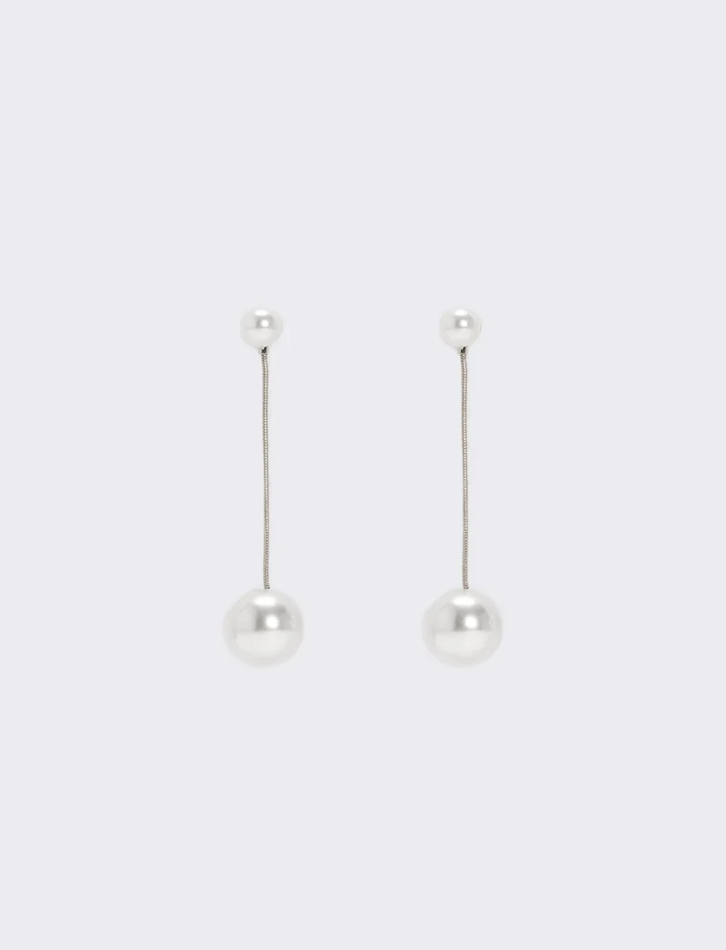 Orecchini lunghi con perle - Argento