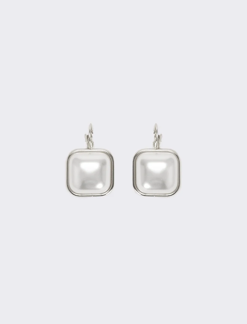 Orecchini con monachina quadrata - Argento