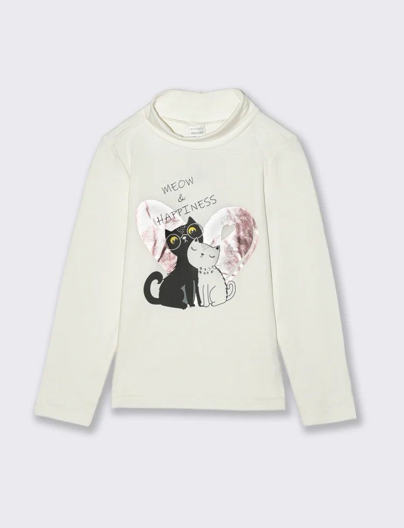Lupetto in cotone elastico. - Bianco latte
