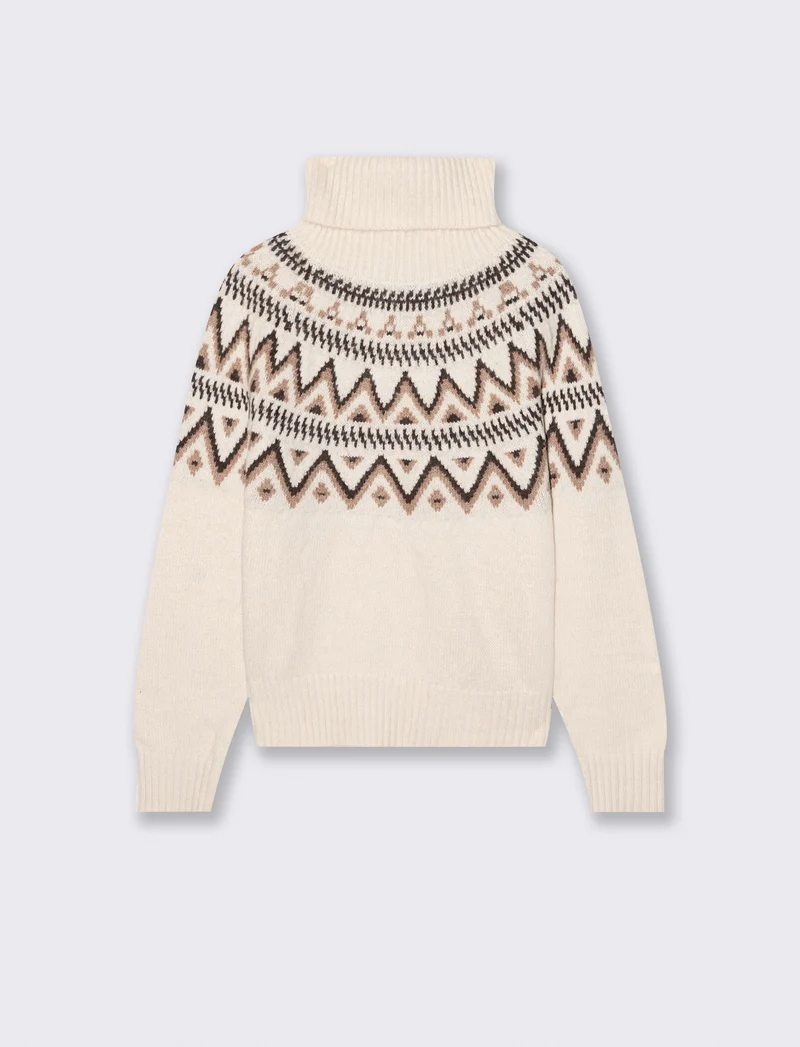 PULLOVER COLLO ALTO - Avorio