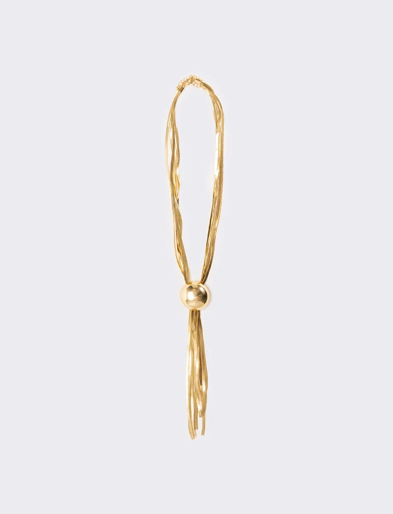 Collana saliscendi con catenine schiacciate - Oro