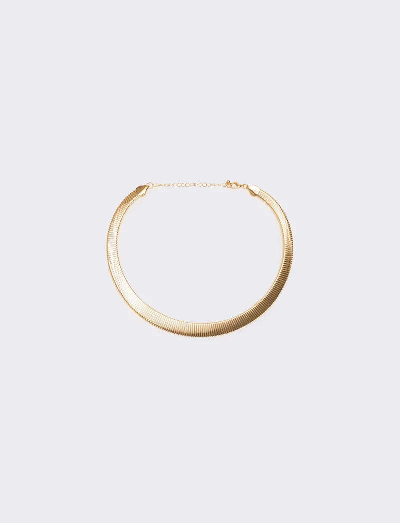 Collana snake schiacciato - Oro