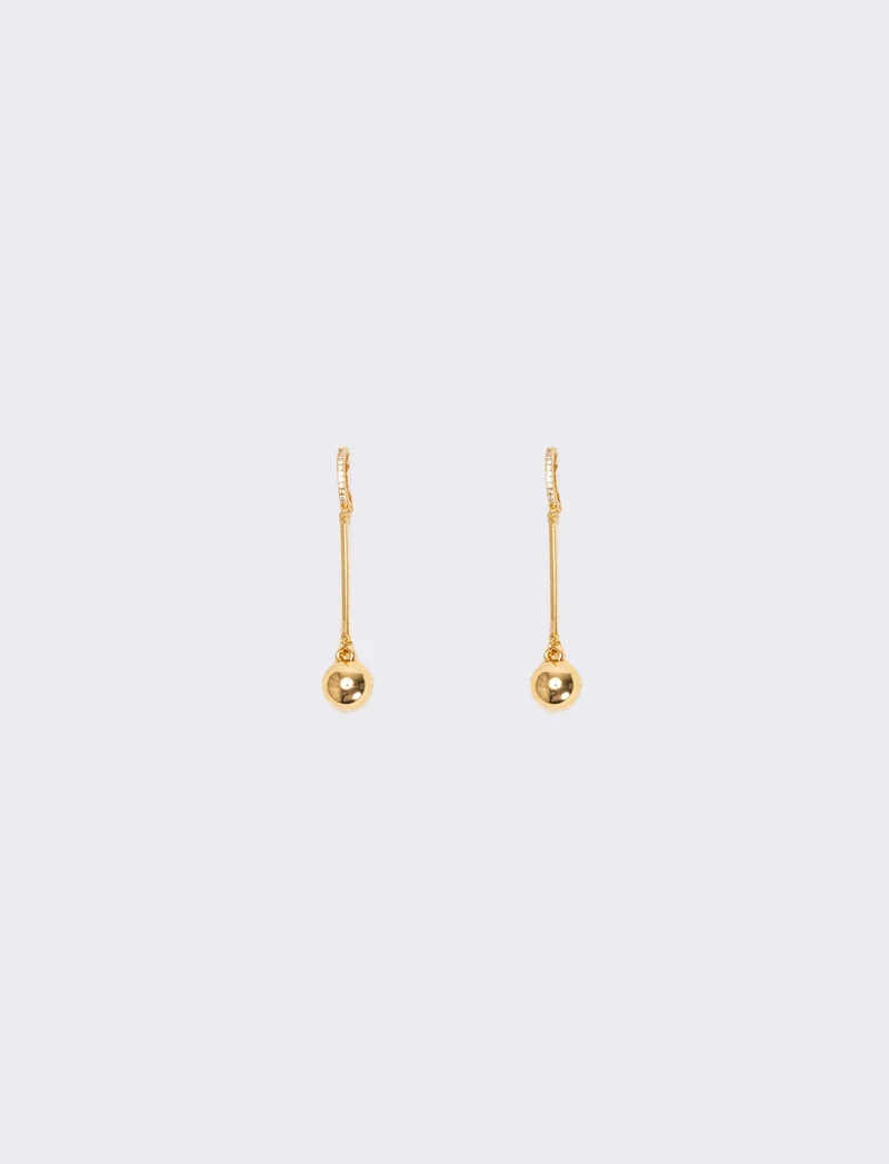 Orecchini pendenti cerchietto e strass - Oro
