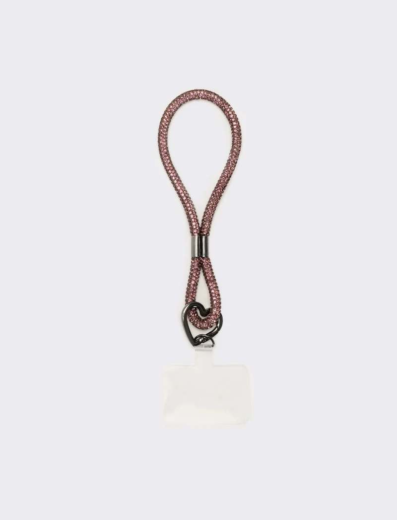 Laccio porta cellulare da polso con strass - Viola