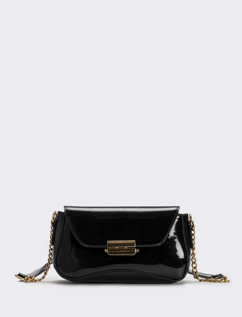 Tracolla donna in vernice - Nero