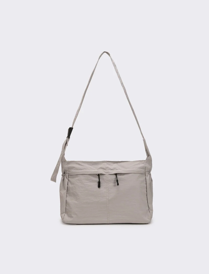 Borsa a tracolla in nylon - Grigio