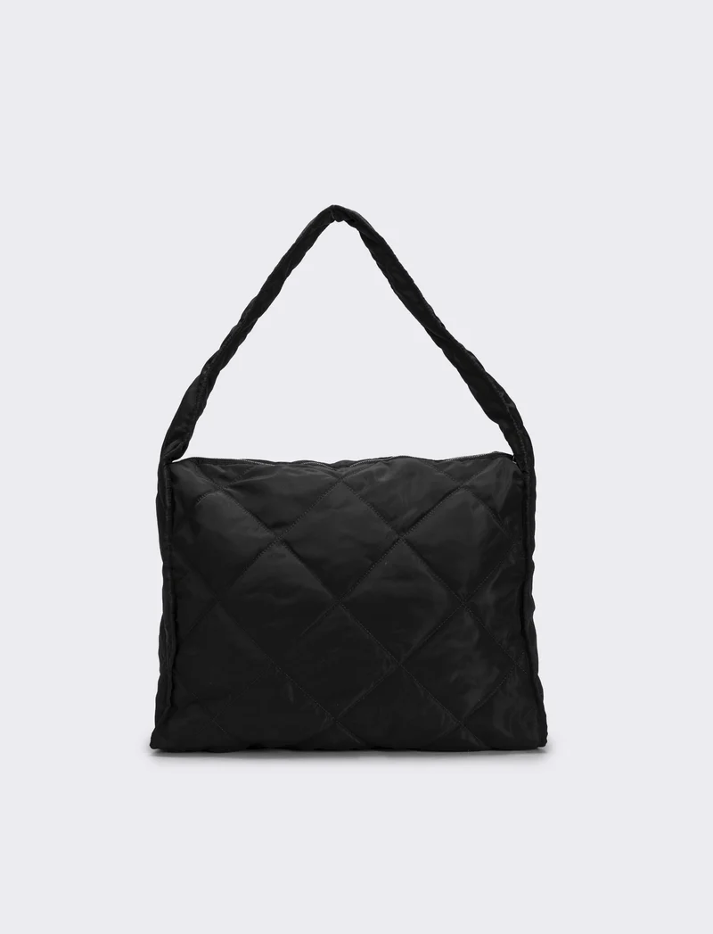 Borsa shopper donna grande trapuntata - Nero