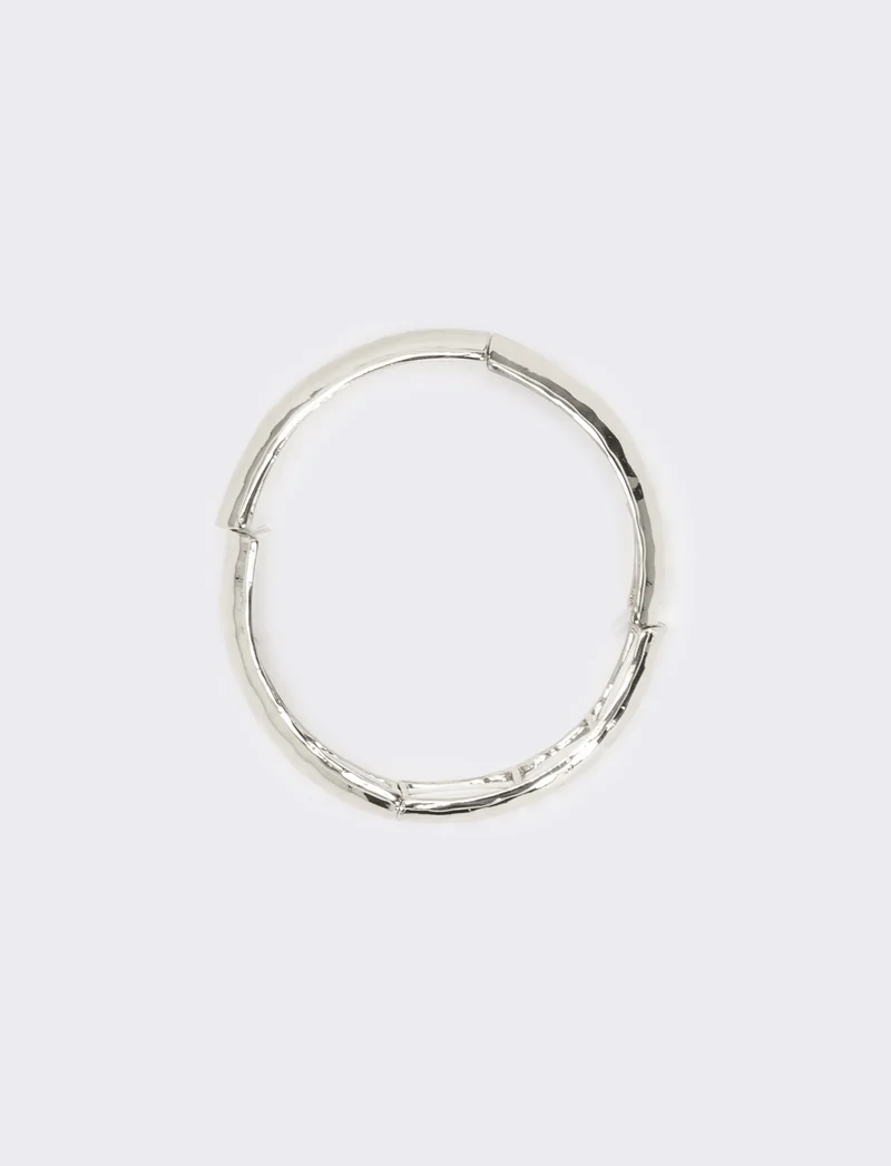 Bracciale elastico effetto martellato - Argento