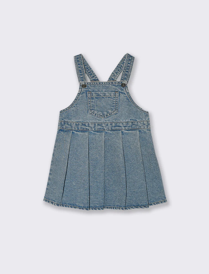 Salopette con gonna a pieghe - Denim