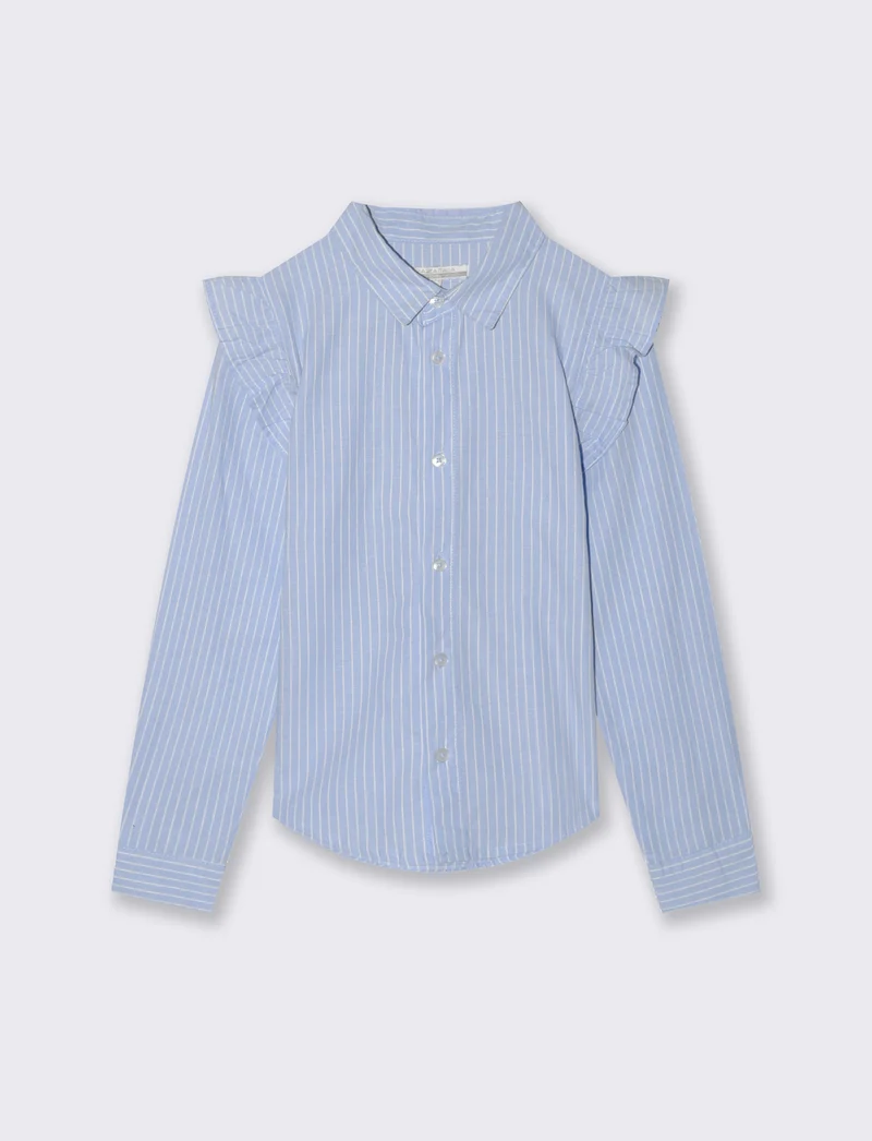 Camicia a righe da bambina con rouches - Righe