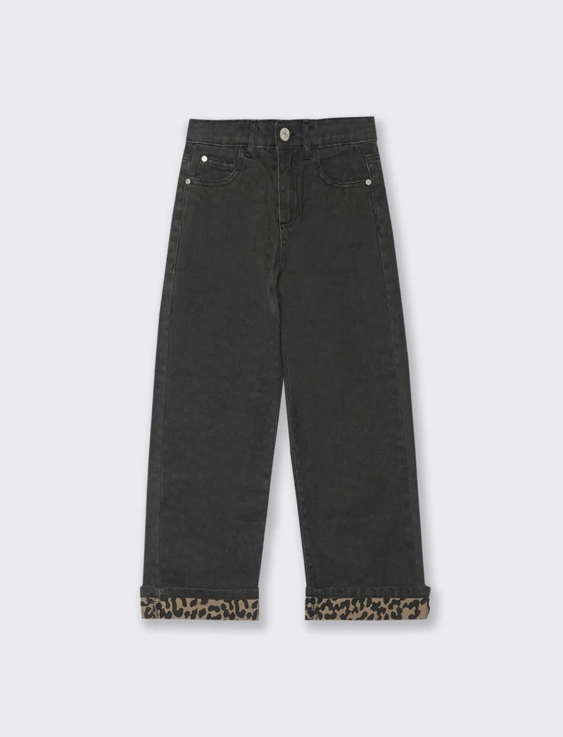 Denim gamba ampia - Maculato