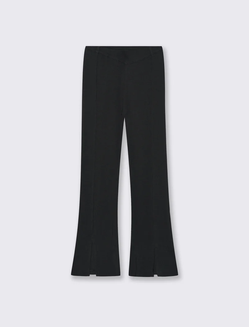 Leggings in costina - Nero