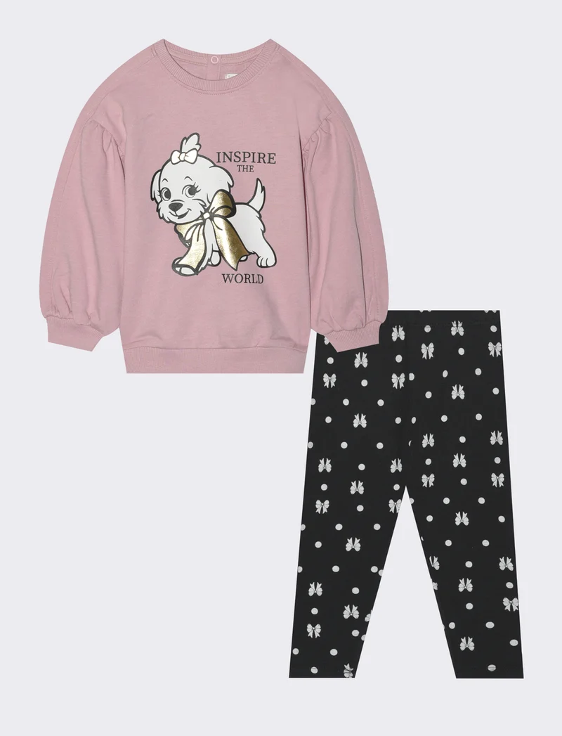 Completo con felpa e leggings. - Rosa