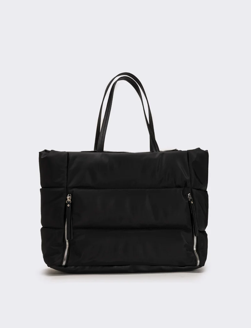 Borsa trapuntata in nylon donna - Nero