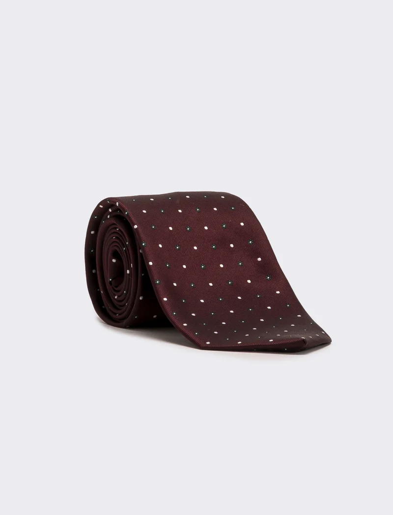 Cravatta uomo fantasia 8cm - Bordeaux