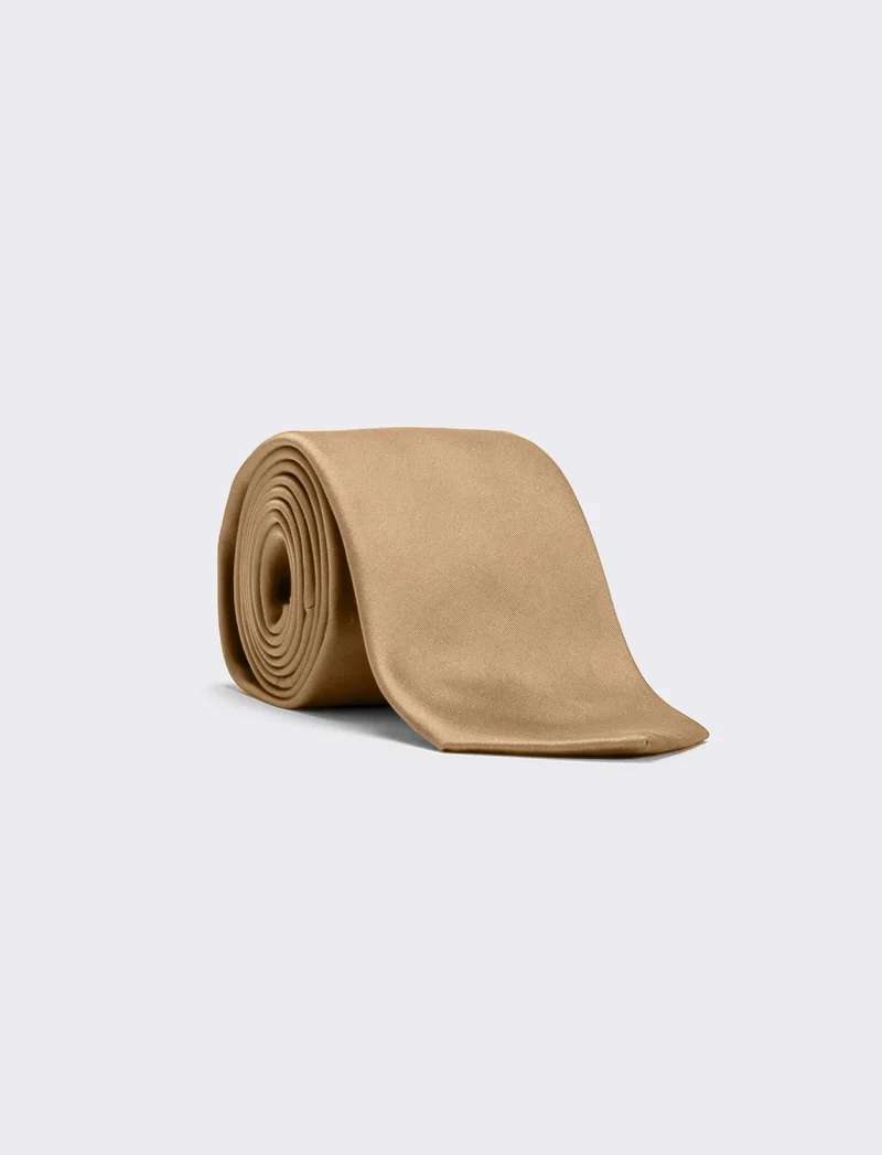 Cravatta uomo liscia 8cm - Beige