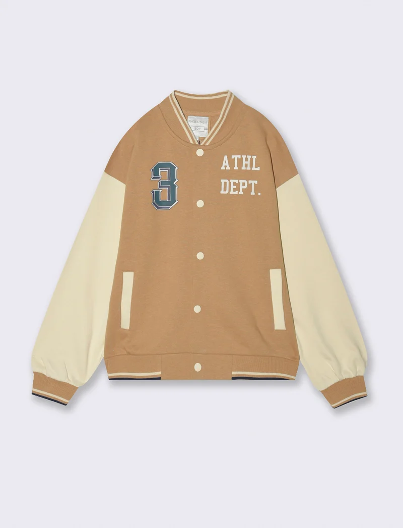 FELPA COLLEGE - Beige biscotto