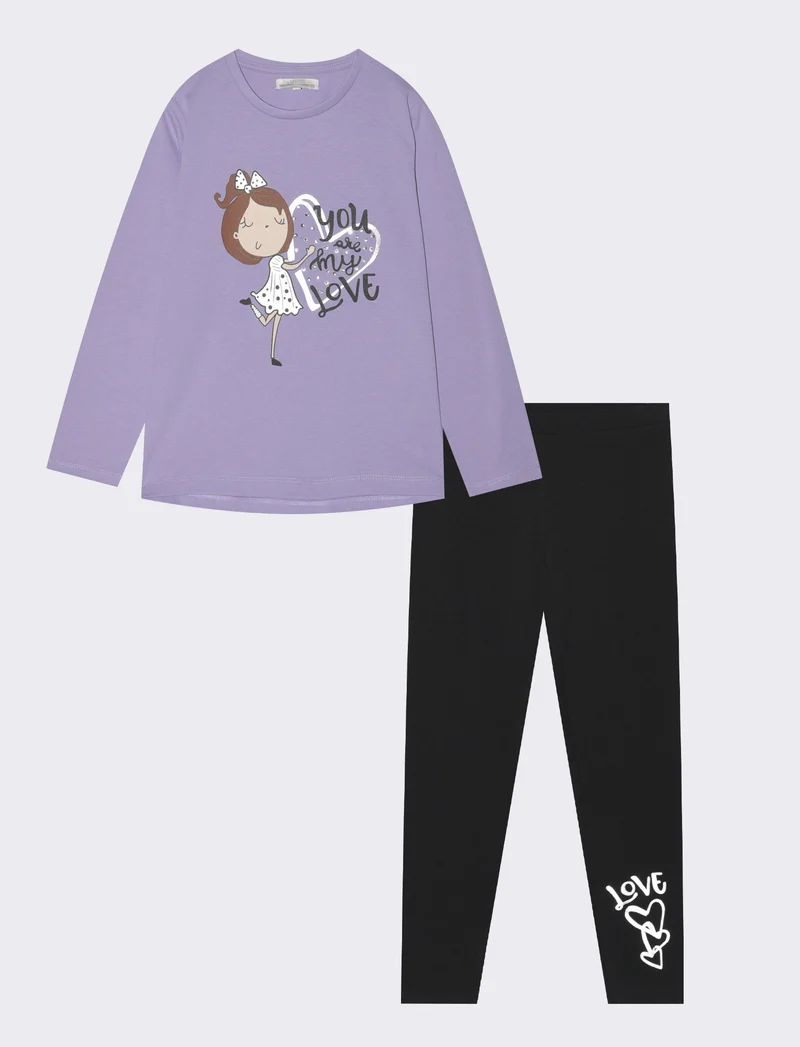 Set due pezzi bambina - Lilla