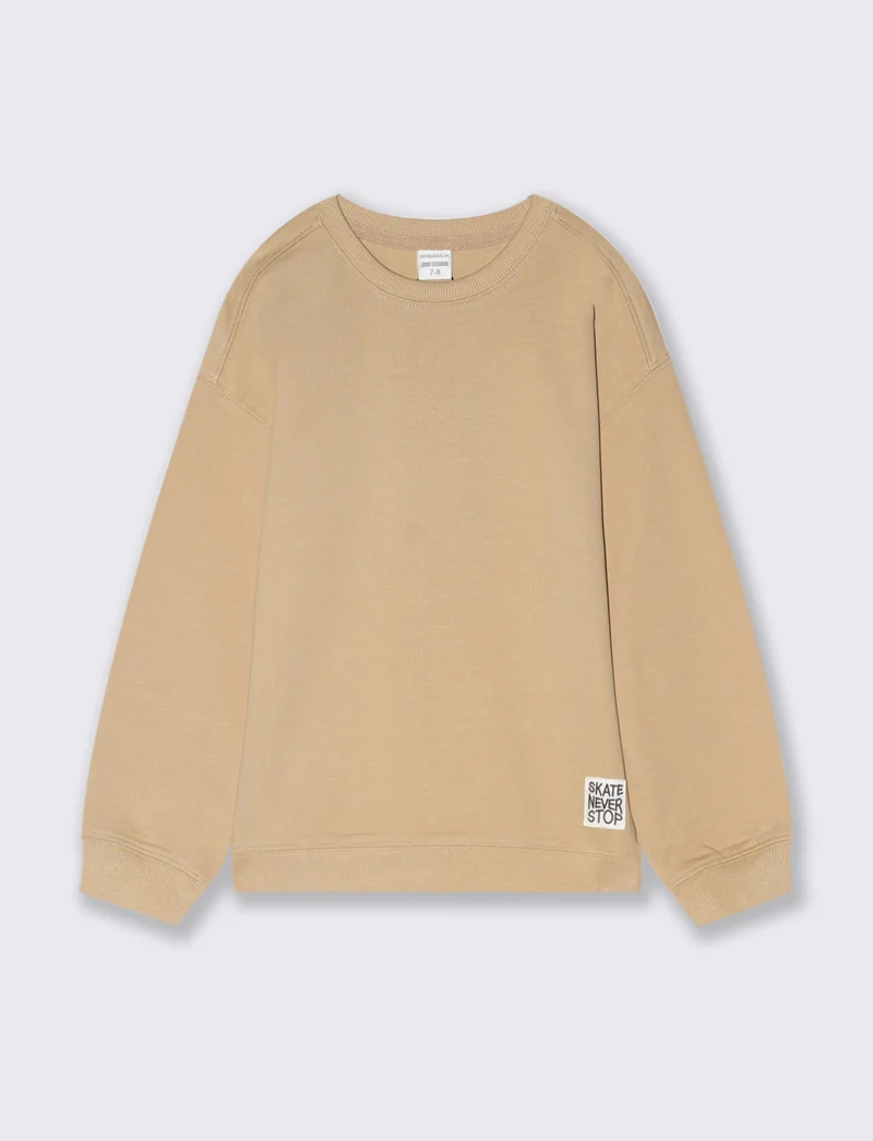 FELPA girocollo - Beige
