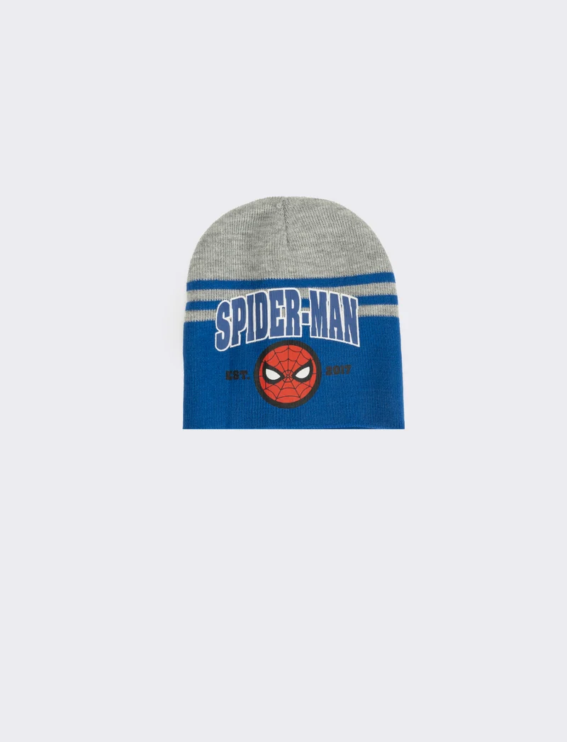 Cappello cuffia ragazzo sonic e spiderman - blu-grigio