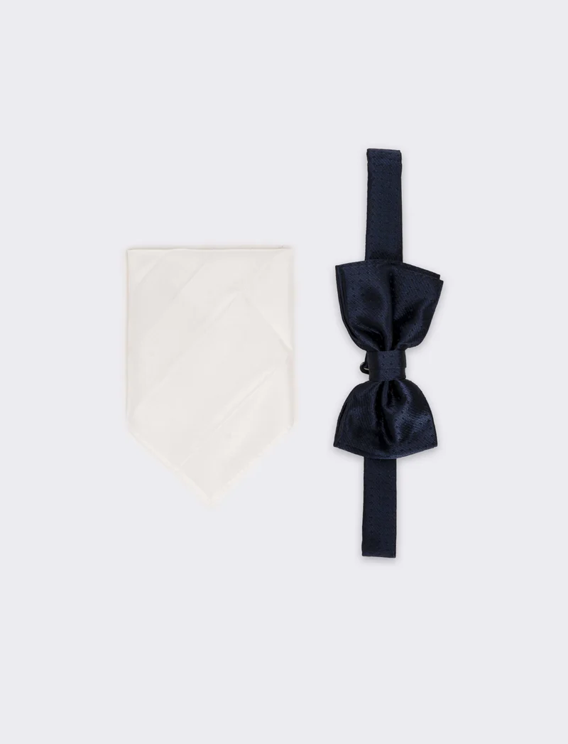 Cravatta uomo papillon+pochette - Blu