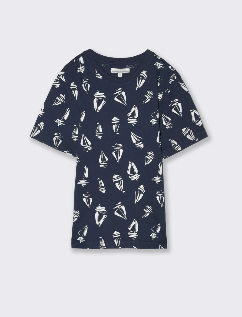 T-shirt all-over in jersey da bambino - Blu