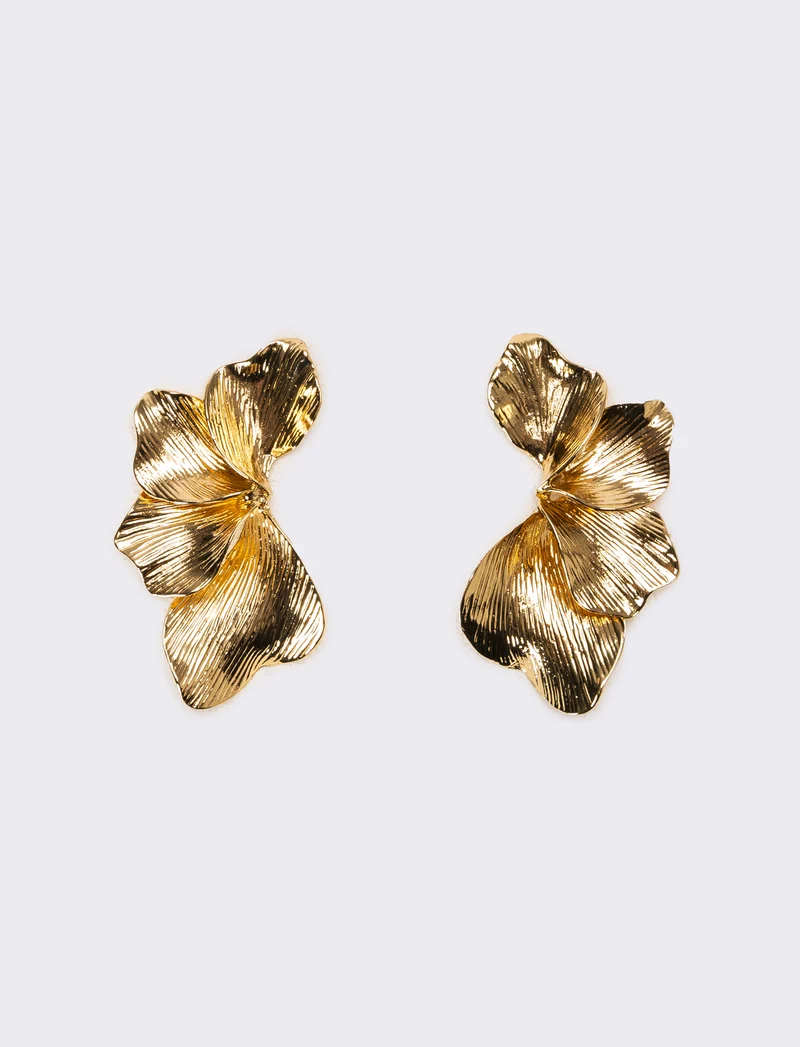 Orecchini donna con fiori - Oro