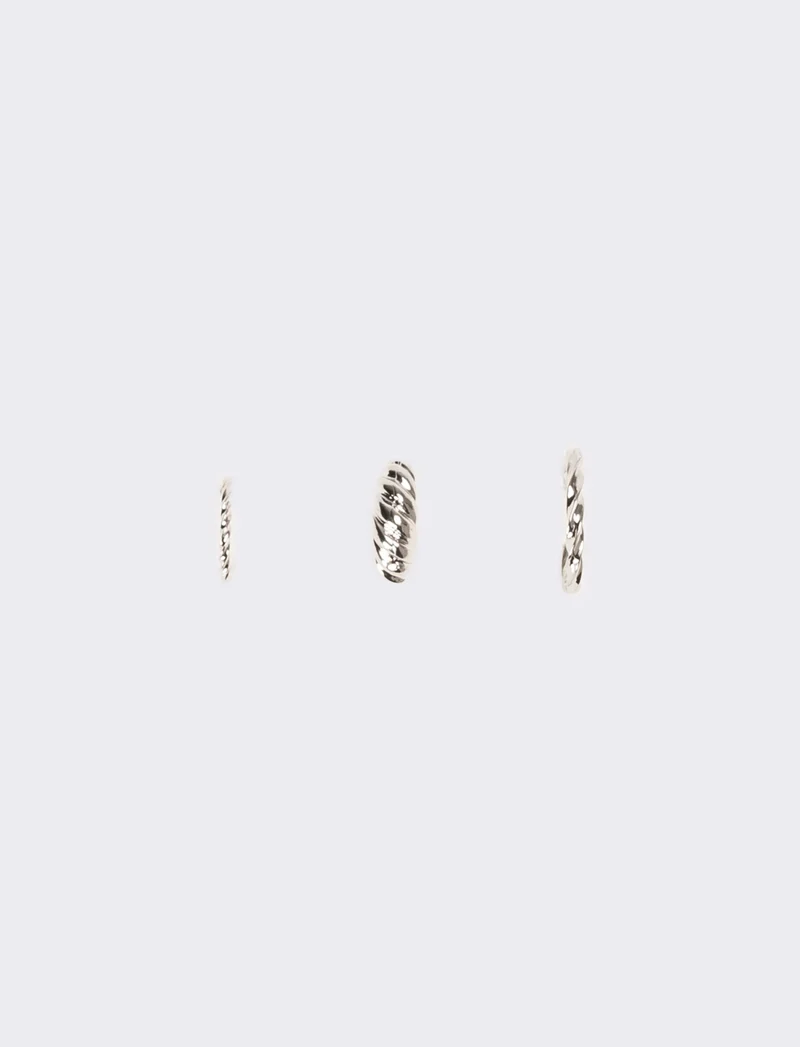 Orecchini donna torciglioni 3 paia - Argento