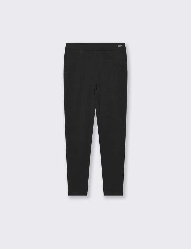Leggings in felpa elastica. - Nero