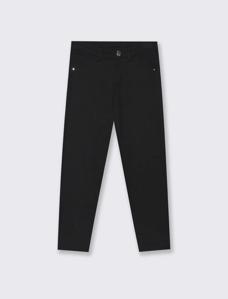 Pantaloni skinny in felpa. - Nero