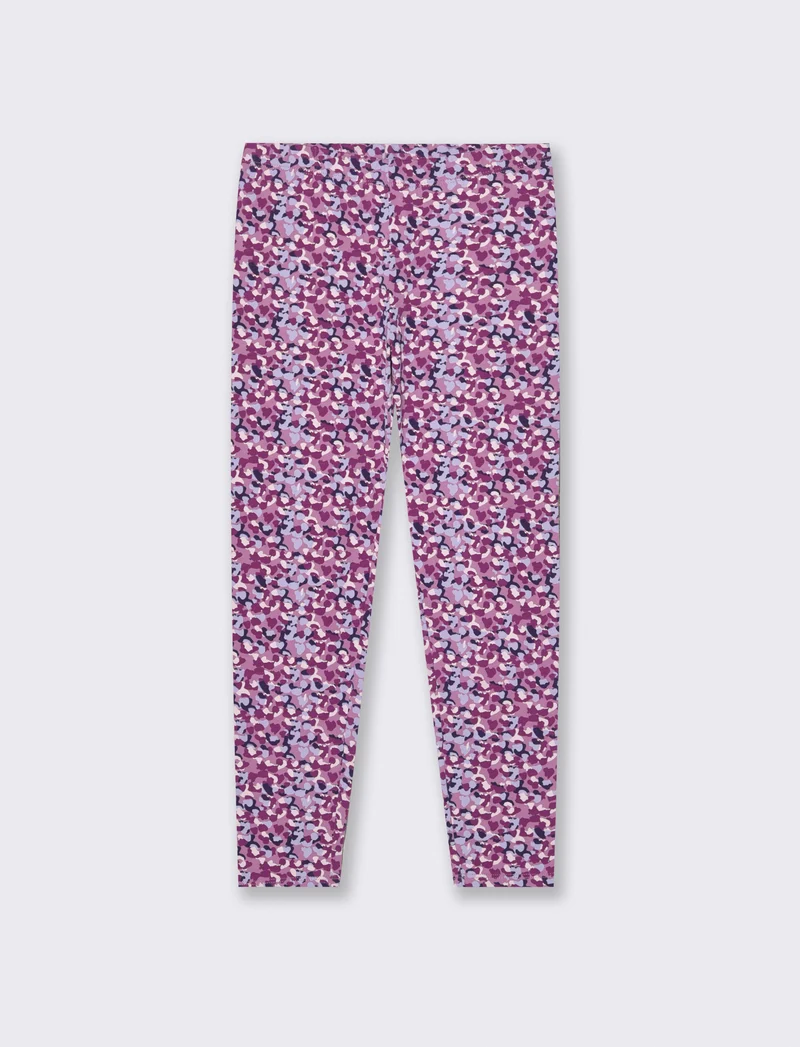 Leggings stampato in cotone elasticizzato. - Viola