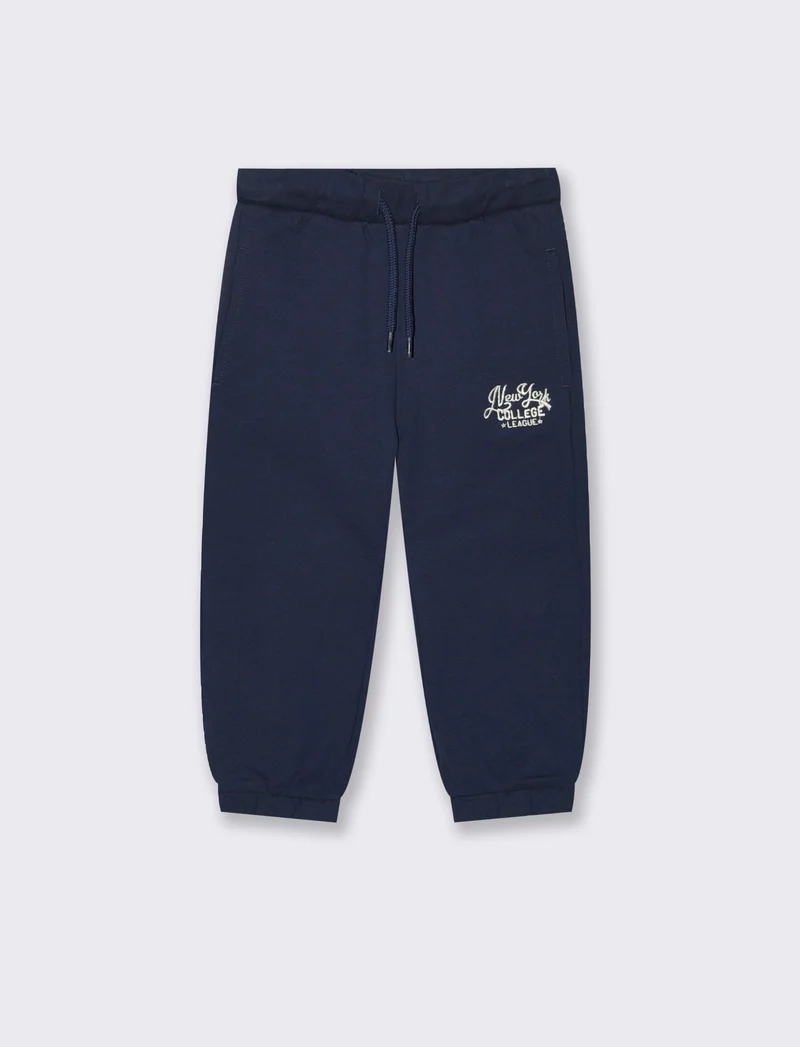 Jogger basico con stampa - Blu
