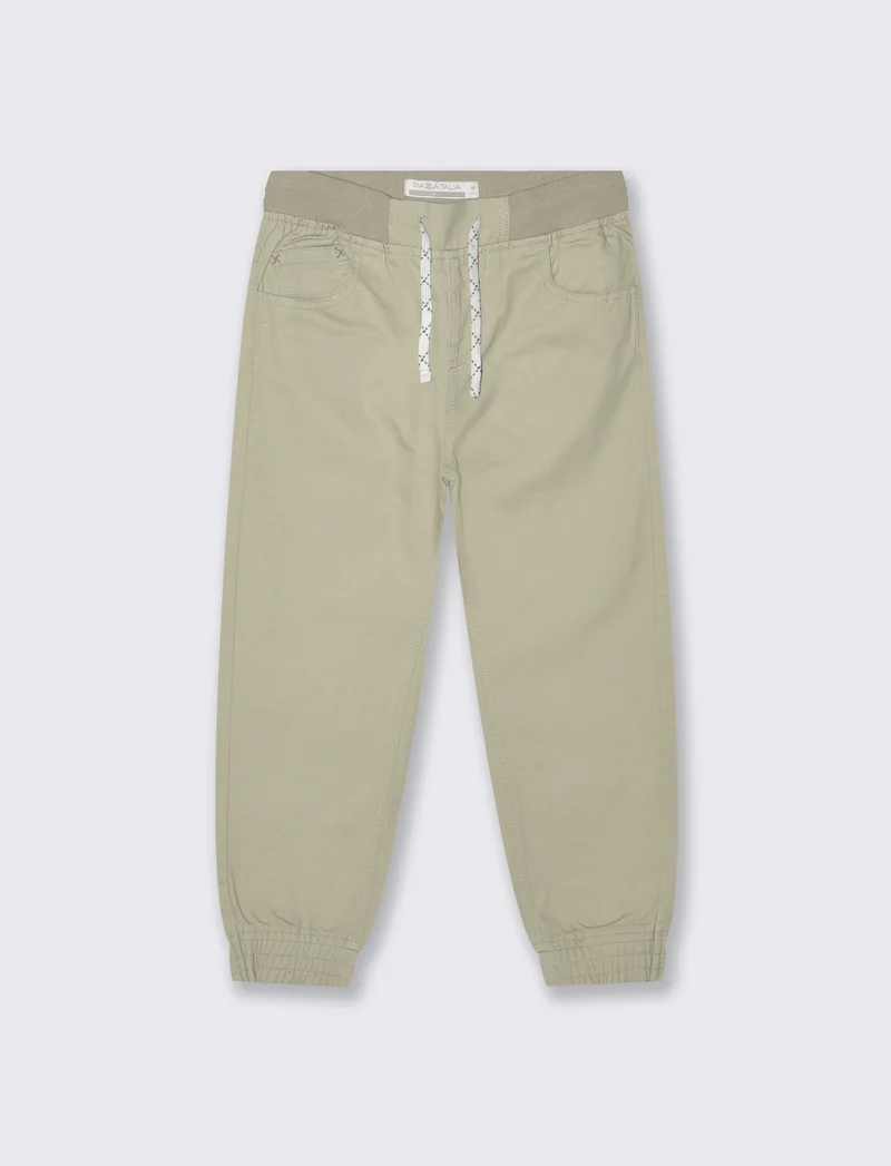 PANTALONI JOGGER IN COTONE - Beige