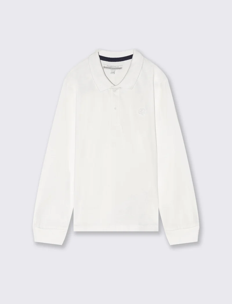 MAGLIA CON COLLETTO - Bianco latte