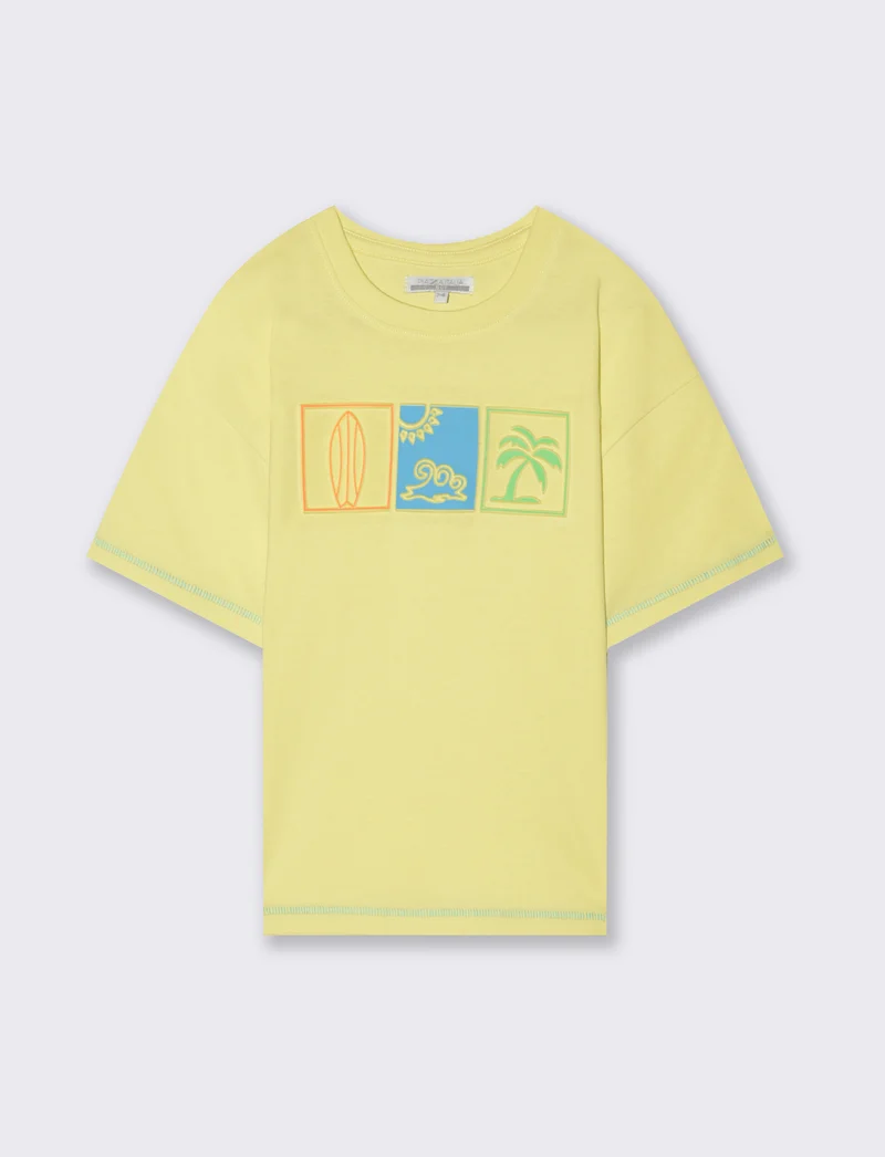T-shirt in jersey da bambino - Giallo