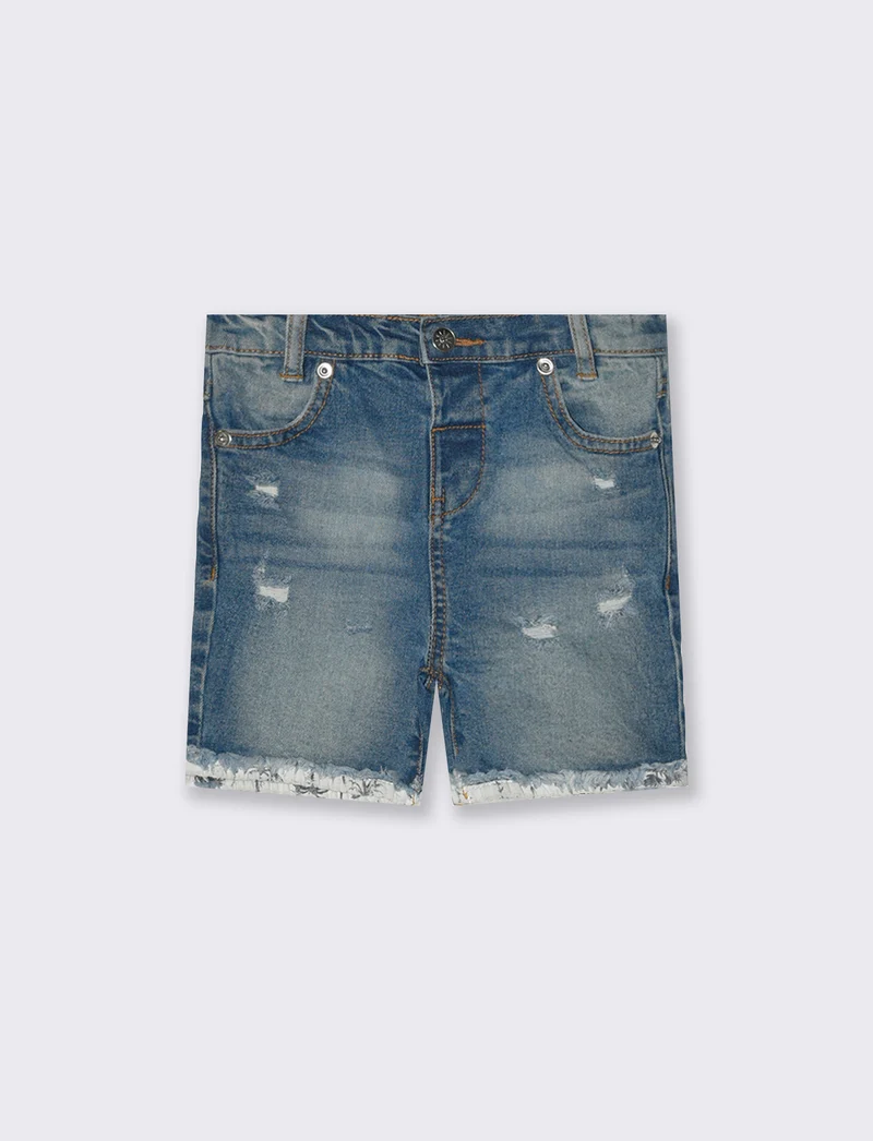 Bermuda in denim da neonato - Denim chiaro
