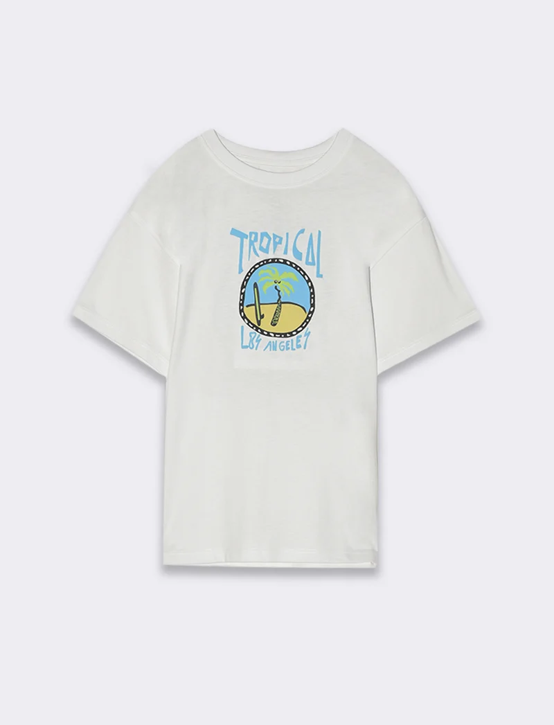 T-shirt tropicale da bambino - Bianco