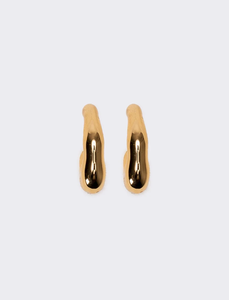 Orecchini donna mezzo cerchio martellato - Oro