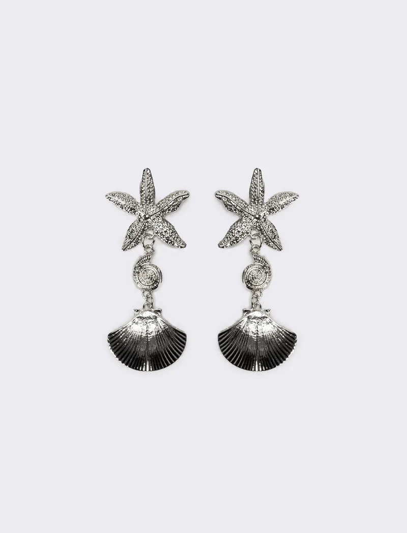 Orecchini donna conchiglia con stella - Argento