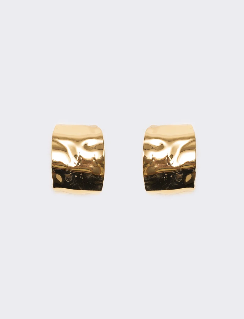 Orecchini donna mezzo cerchio martellato - Oro