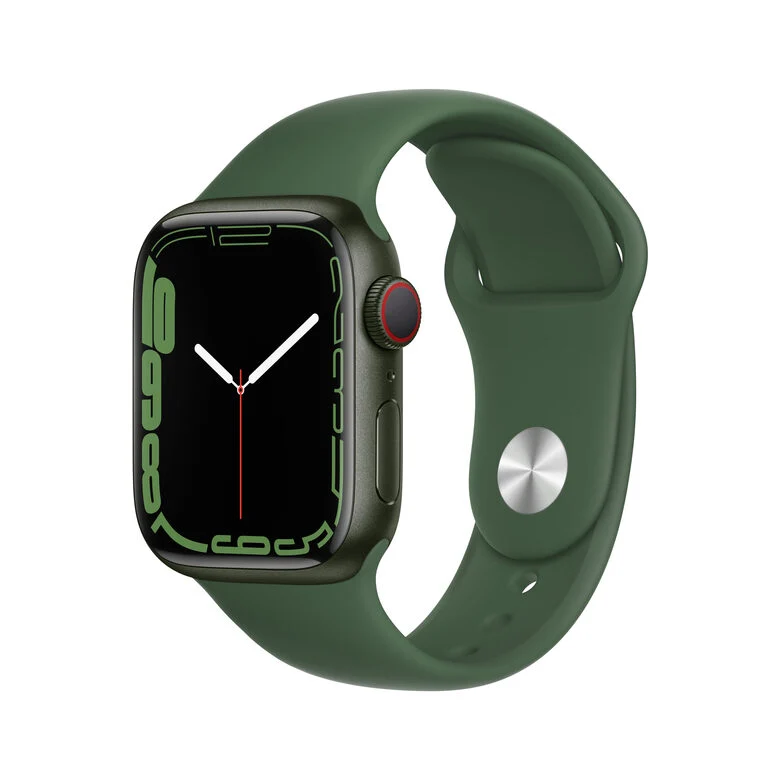 Apple Watch Series 7 GPS + Cellular, 41mm Cassa in Alluminio Verde con Cinturino Sport Verde