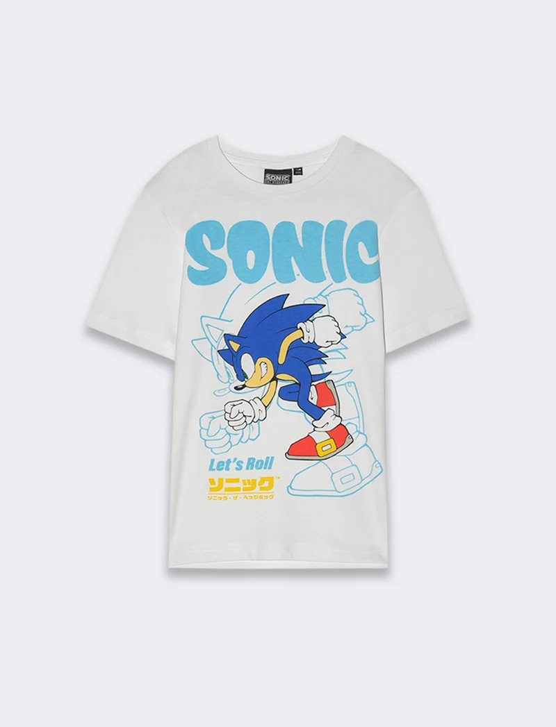 Magliette personaggi Sonic da bambino - Bianco