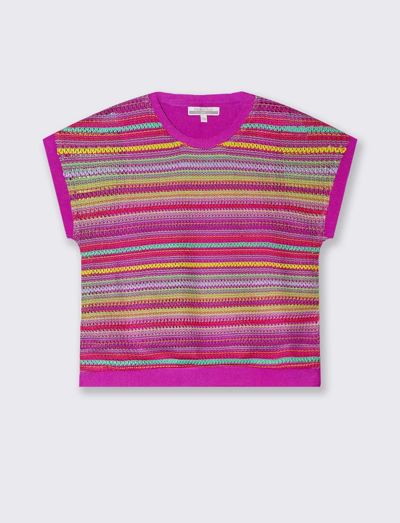 T-shirt colorata da bambina - Fuxia azalea