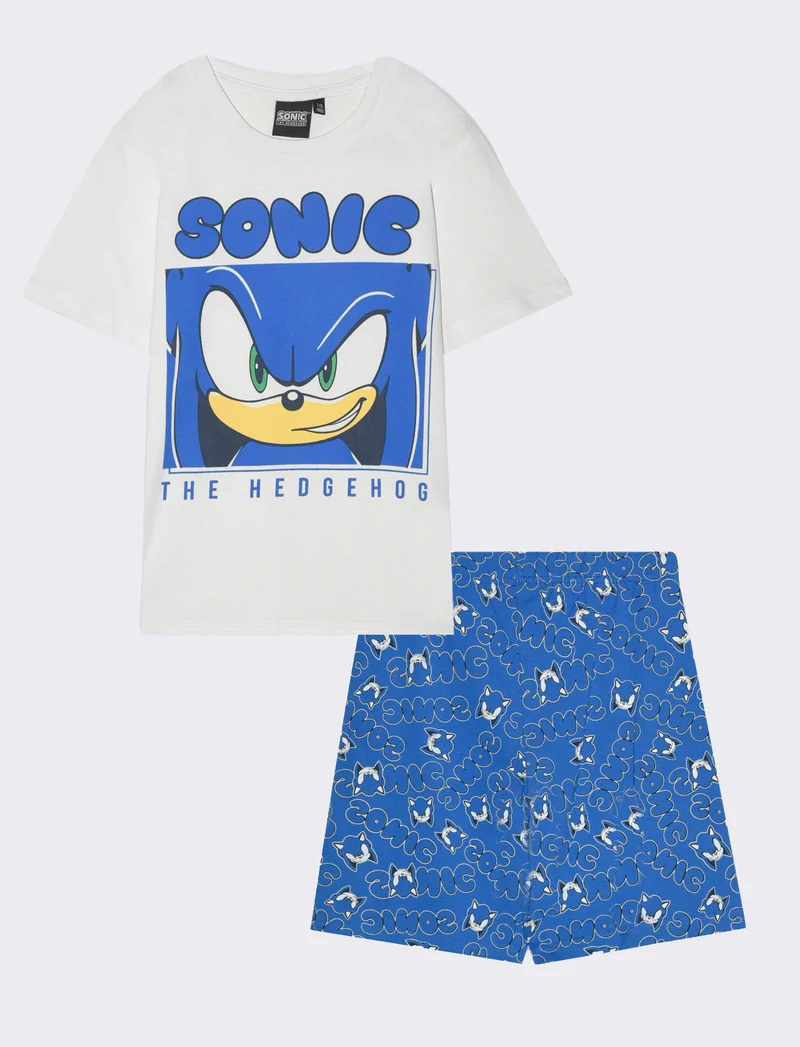 Completo con stampa Sonic da bambino - Blu cobalto