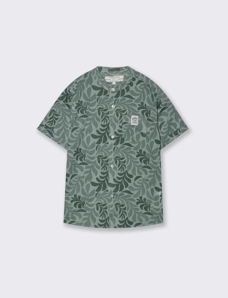 Camicia mezza manica stampata da bambino - Verde